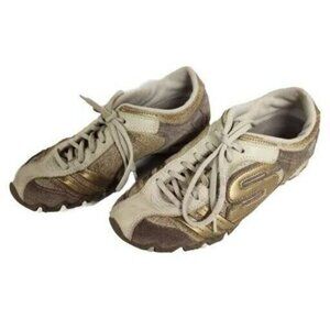 Skechers‎ Athletic Sneakers Comfort Walking Shoes Beige Brown Gold Metallic